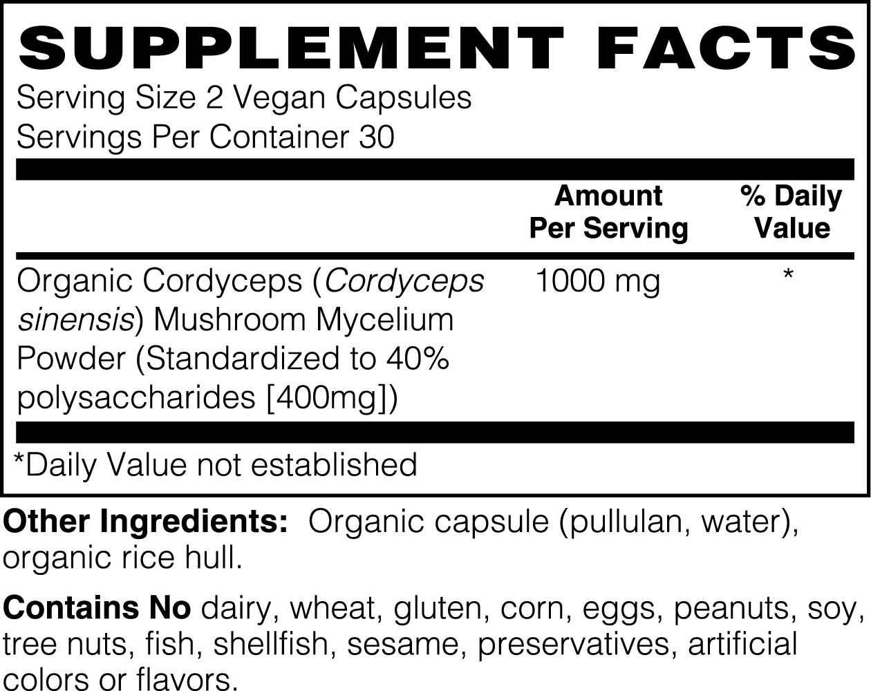 Cordyceps Mushroom 1000mg - That Girl - Beauty and Wellness